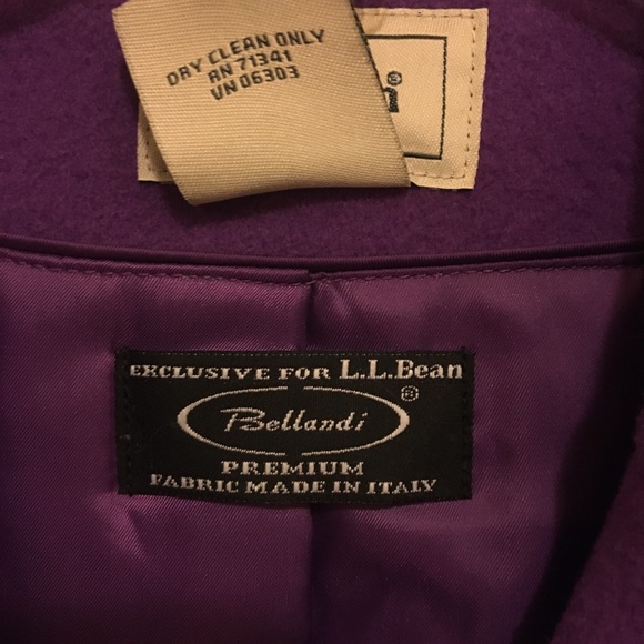 NWT LL Bean Purple Lambswool Coat Size 12 - Picture 7 of 7